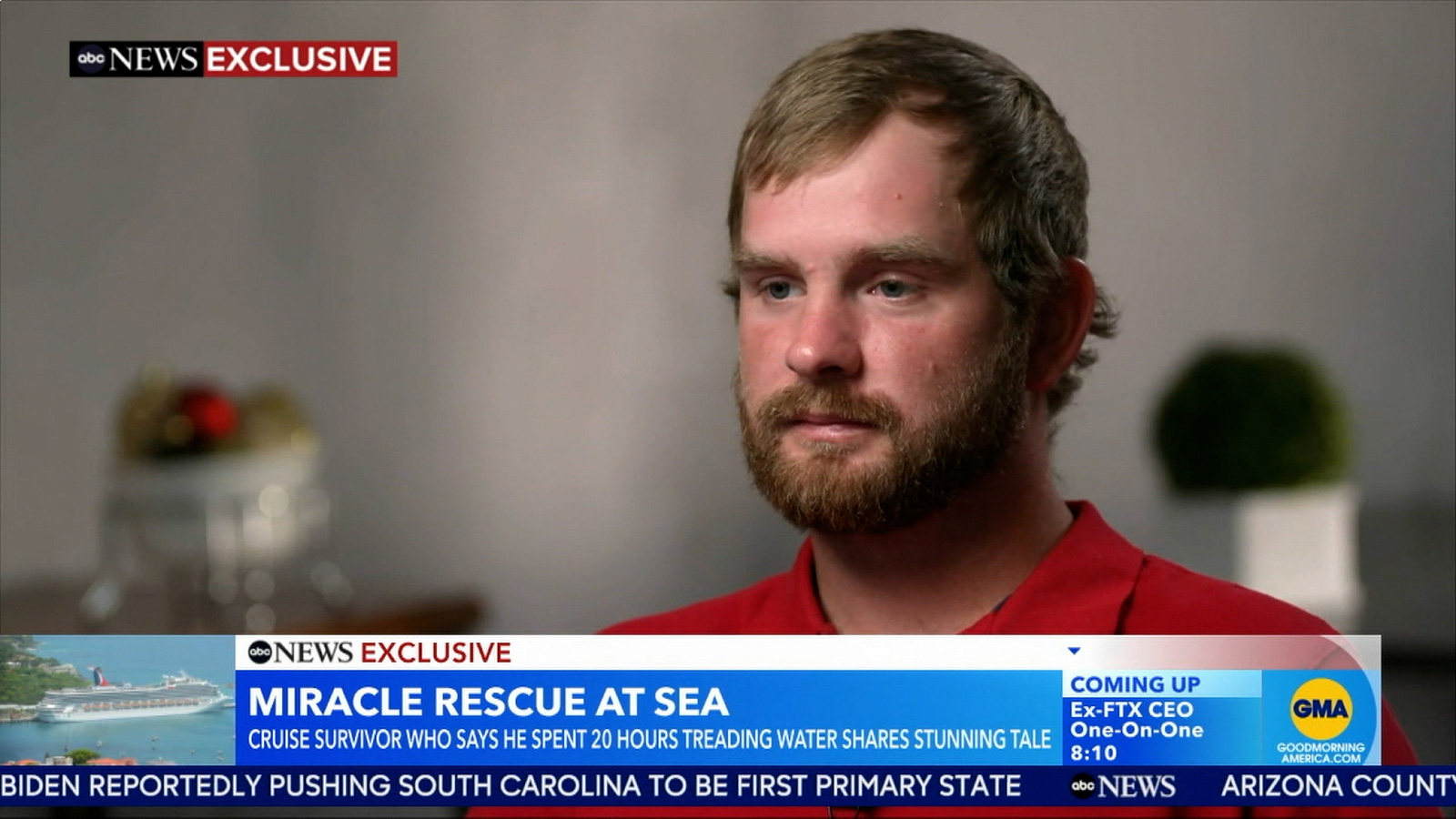 Cruise Ship Passenger Rescued From Ocean Isn’t Sure How He Went Overboard, He Tells ABC