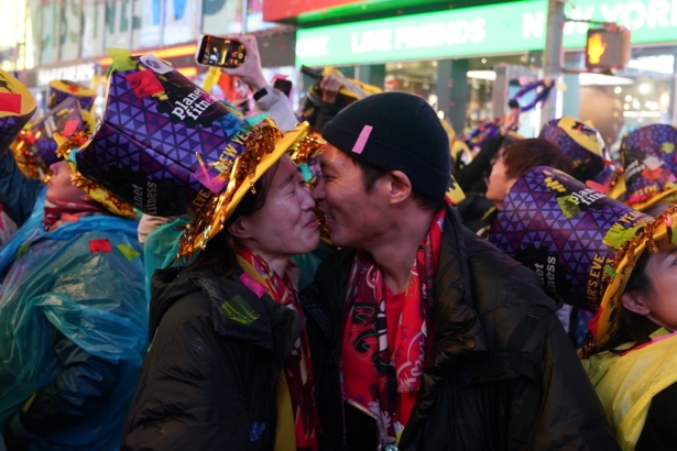 Revelers Celebrate The New Year In New Yorks Time Square