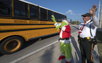 Deputy Dressed as Grinch Gives Onions to Speeding Drivers