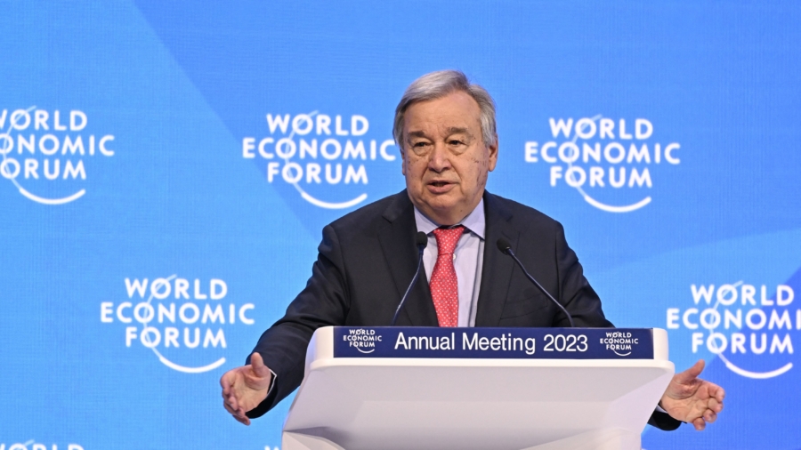 UN Chief Warns of Global Economic Crisis at World Economic Forum in Davos