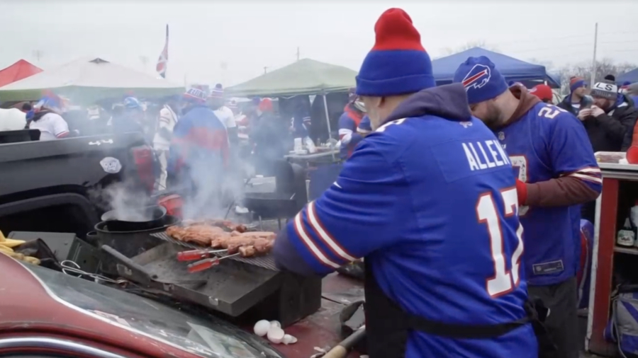 Fans Hold Tailgate Party Before NFL Game Between Buffalo Bills and New England Patriots