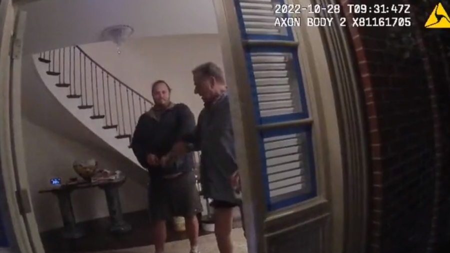 Paul Pelosi Bodycam Video Shows Moment Suspect David DePape Hitting Him