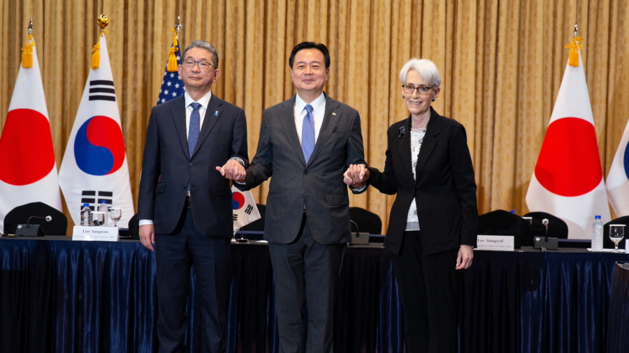 US Deputy Secretary of State Wendy Sherman Holds Press Conference With Japan and Korea Ministers