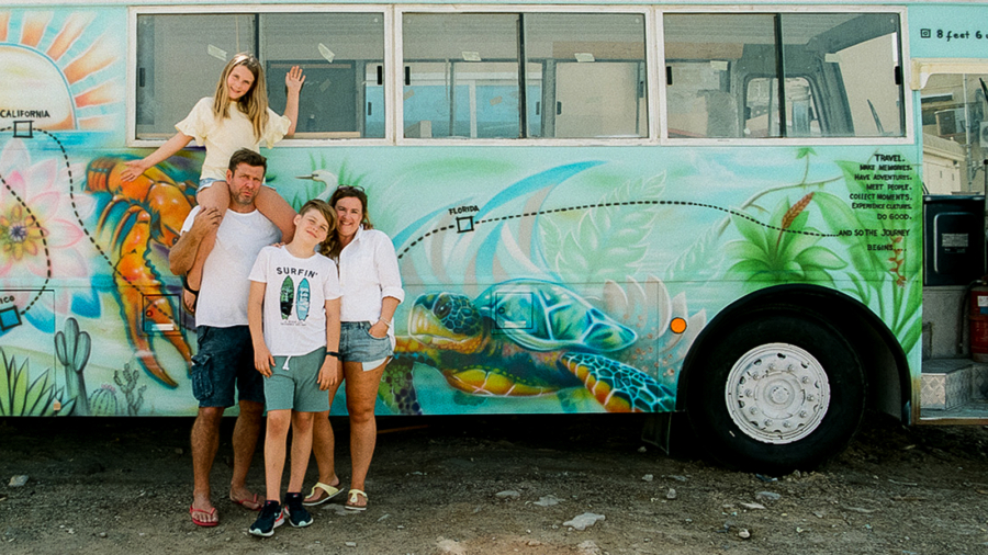 This Family of 4 Are Driving Around Asia in a Bus