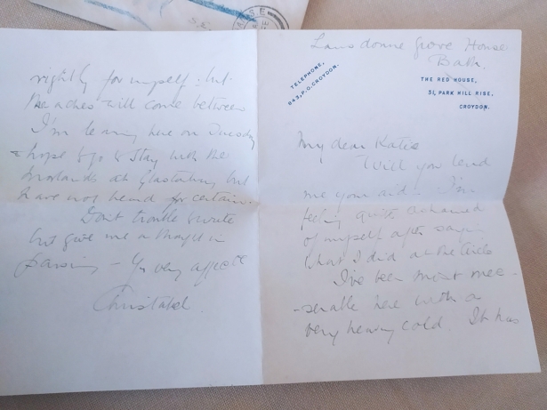 Letter sent in 1916