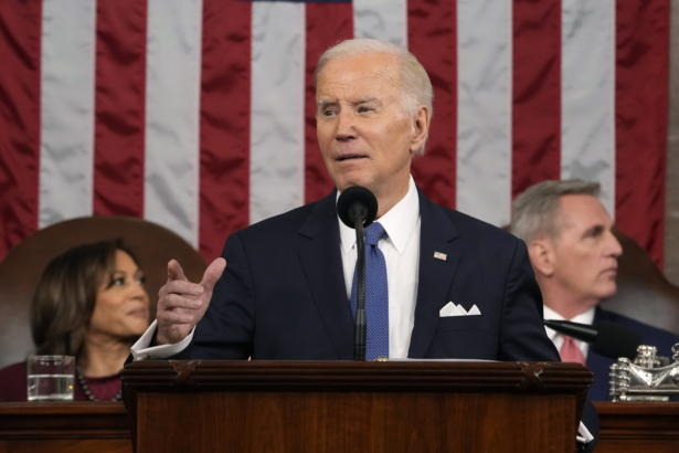 President Joe Biden delivers the State of the Union address to a joint session of Congress in the House Chamber of the U.S. Capitol in Washington on Feb. 7, 2023. (Jacquelyn Martin-Pool/Getty Images)