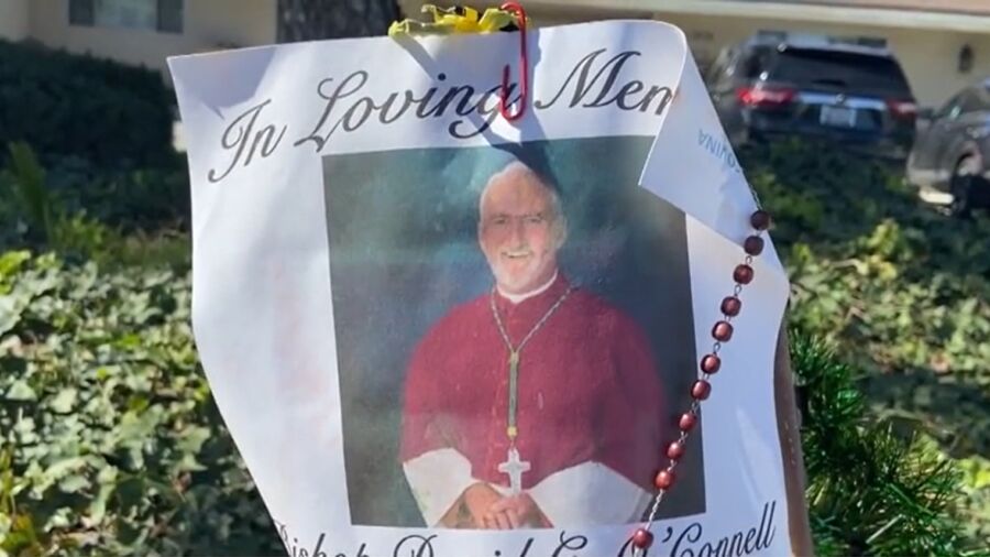 Locals Leave Flowers at Bishop’s Home