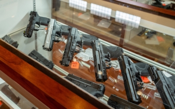 Handguns for sale in a store in a file photo. (Brandon Bell/Getty Images)