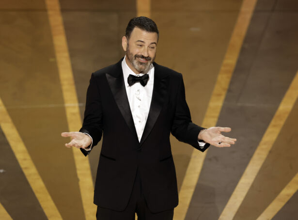 Host Jimmy Kimmel speaks onstage