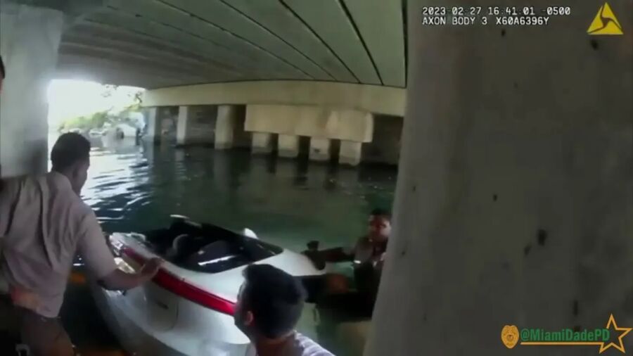 3-Year-Old Baby Rescued From Submerged Vehicle by Miami Police