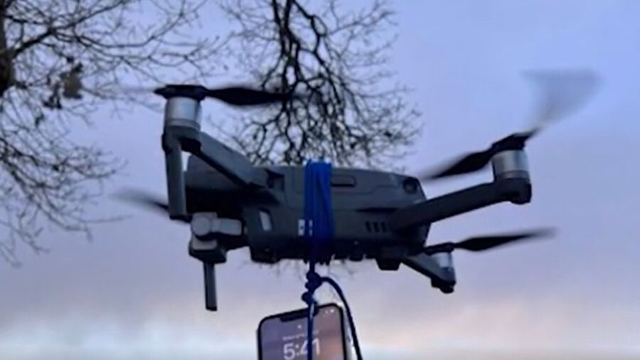 Motorist Trapped in Snow Uses Drone for Help