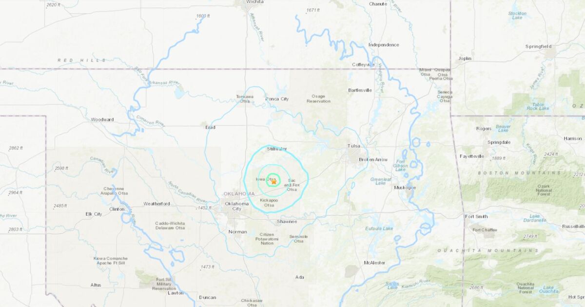 A 4.0-magnitude earthquake was recorded in central Oklahoma