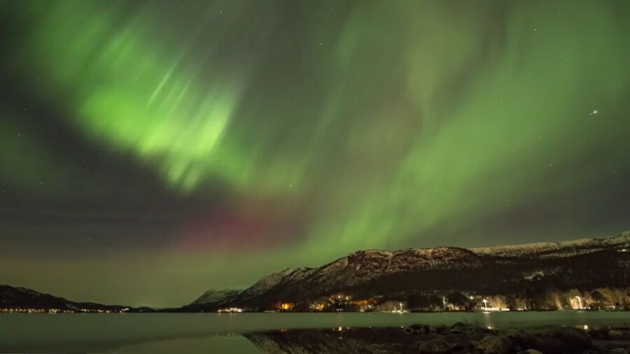 Northern Lights Color Northern California Sky