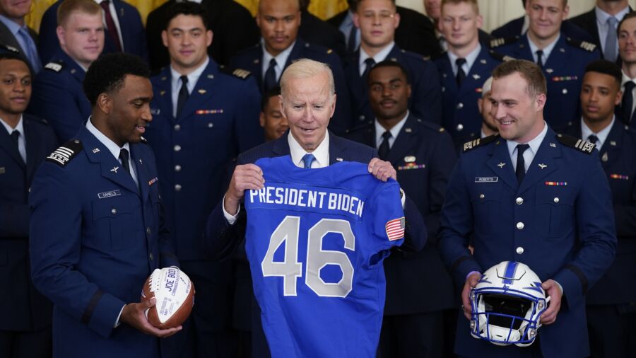 Biden Awards Football Trophy to Air Force Academy