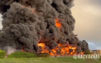 Crimea Oil Depot Burns After Suspected Ukrainian Drone Attack