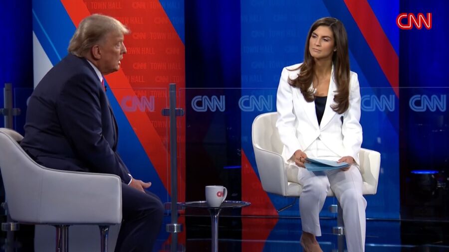 Trump Spars With CNN Town Hall Moderator Over Length of His Border Wall
