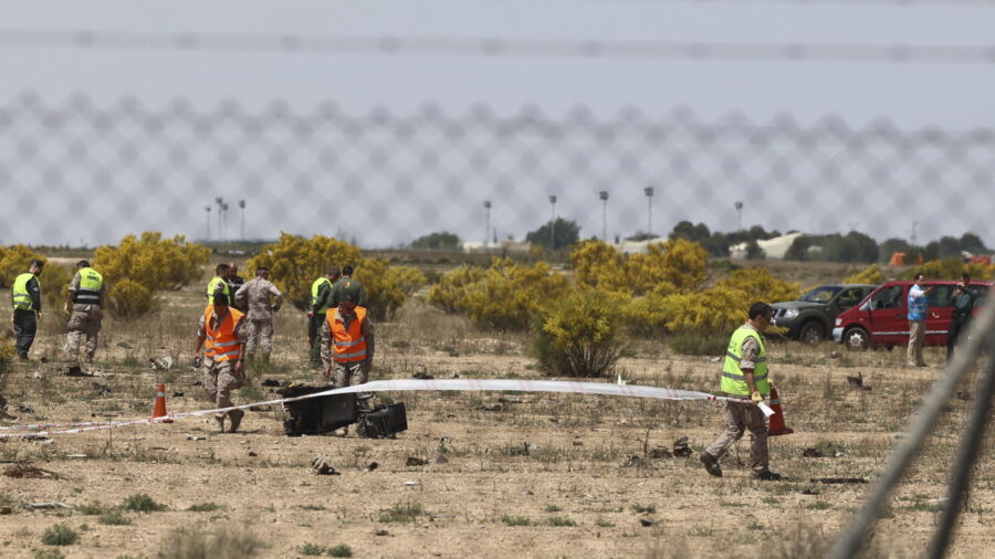 F-18 Fighter Jet Accident at Zaragoza Airbase as Pilot Ejects Successfully
