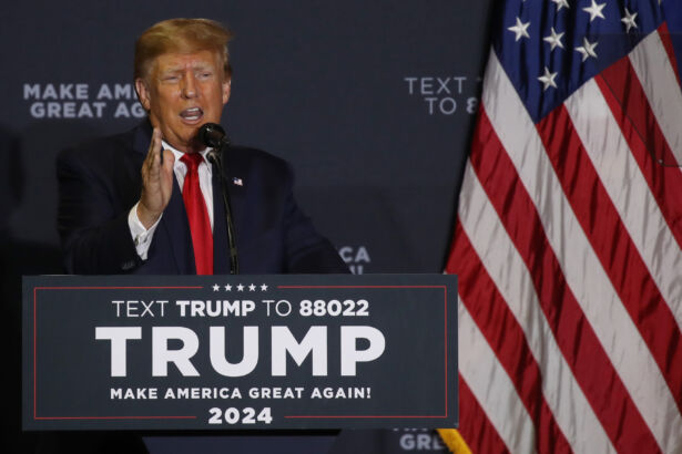 Trump speaks at a campaign rally