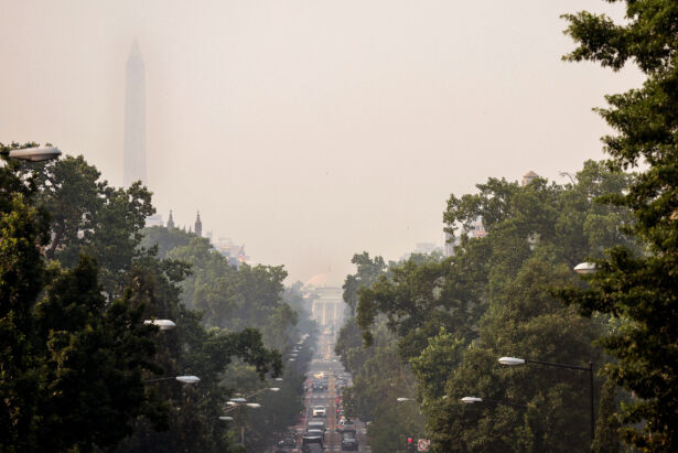 Smoke From Canadian Wildfires Blows South Creating Hazy Conditions On Large Swath Of Eastern U S