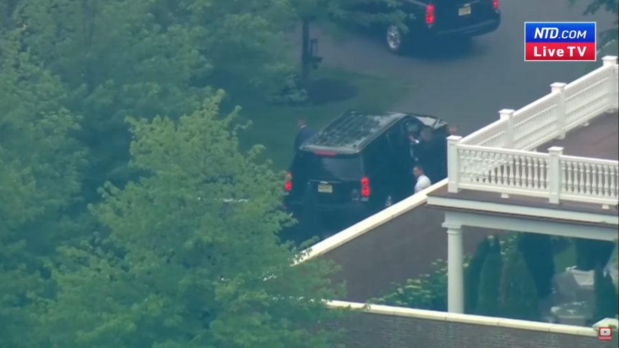 Outside Trump’s Bedminster Home as He Is Expected to Depart to Florida