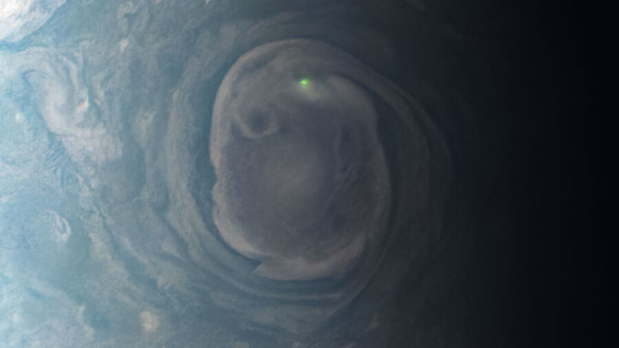 NASA captures image of ghostly lightning on Jupiter