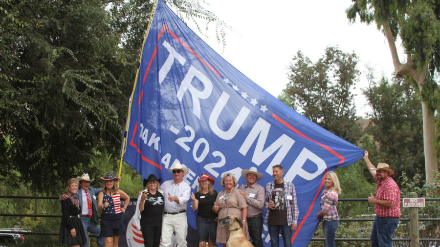 Trump Supporters Rally Near Entrance of Fulton County Jail