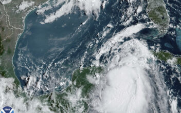 View of Tampa Bay as Hurricane Idalia Touches Down on Florida
