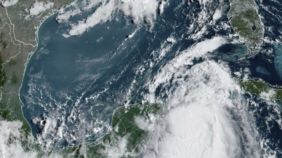 View of Tampa Bay as Hurricane Idalia Touches Down on Florida