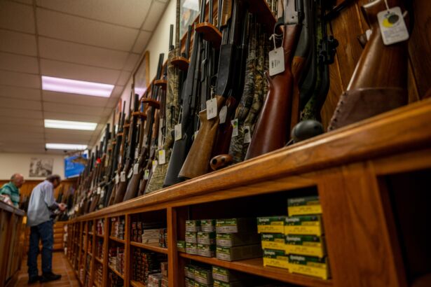 Customers shop for firearms