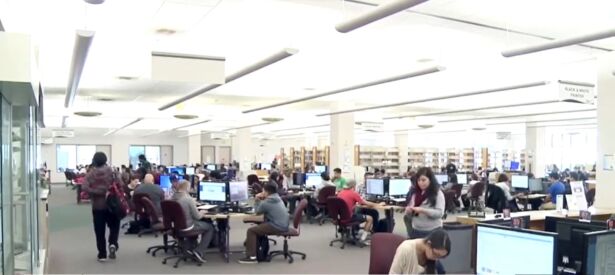 A CCP-controlled Confucius classroom operating inside an Oklahoma High School. (Screenshot via NTD)