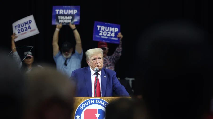 Trump Supporters Gather at Trump Rally in Michigan