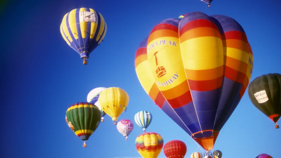 Hot Air Balloons Fill the Skies Above Albuquerque, New Mexico