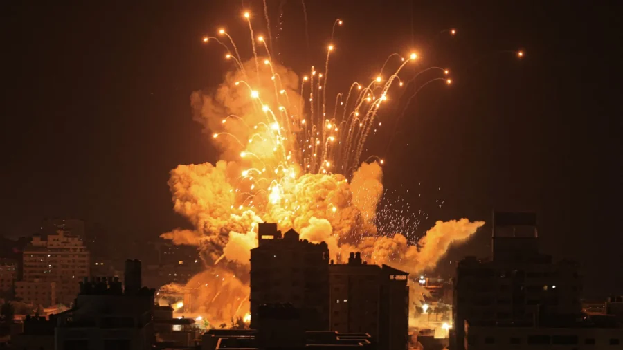 View of Gaza Skyline as Israel Bombards Territory