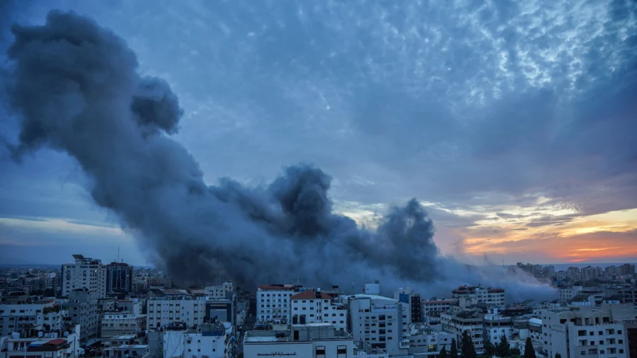 View of Gaza Skyline as Israel Bombards Territory (Oct. 11)