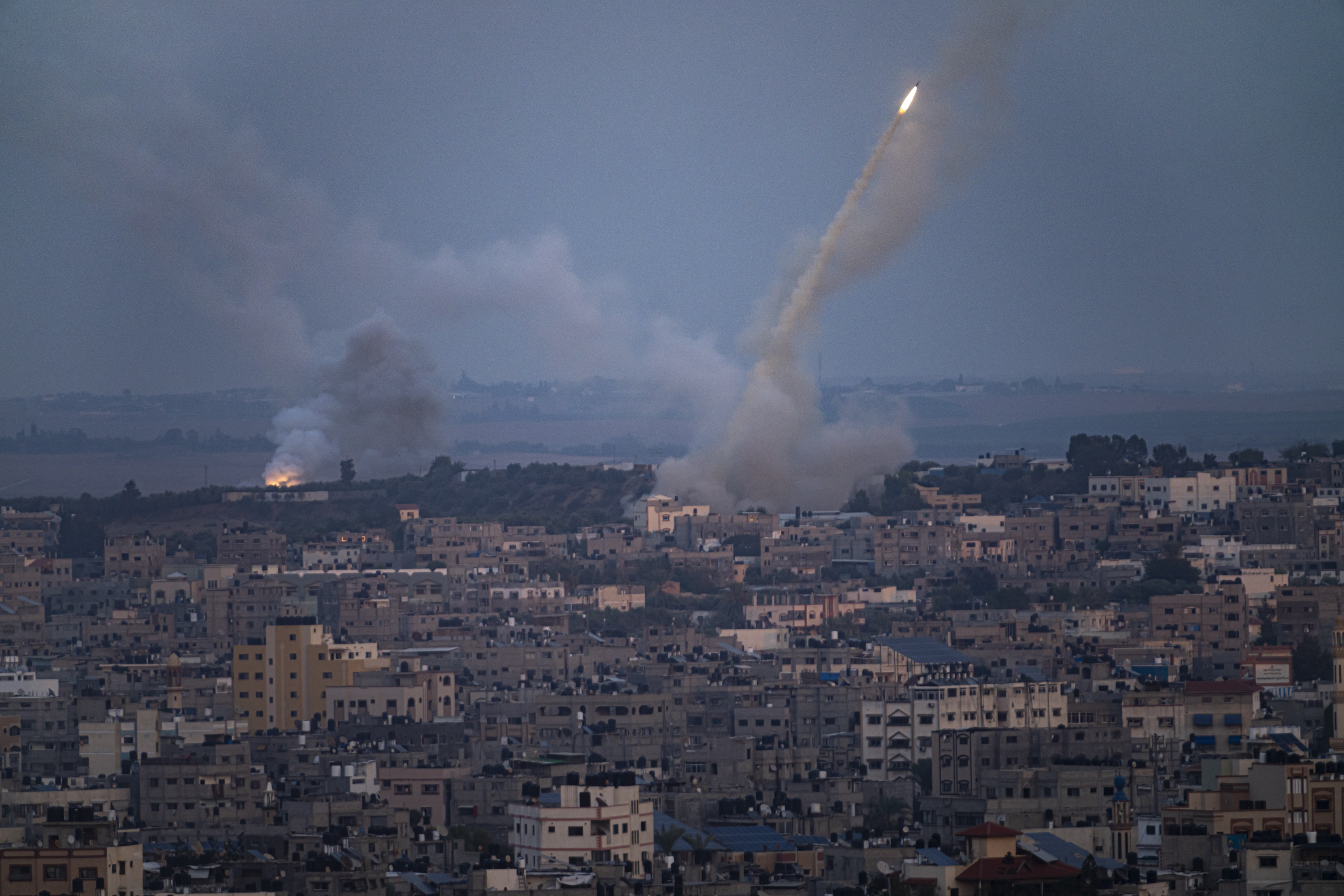 View of Gaza Skyline as Israel Bombards Hamas Targets (Oct. 12) | NTD