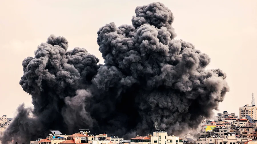 Second View of Gaza Skyline as Israel Bombards Hamas Targets (Oct. 12)
