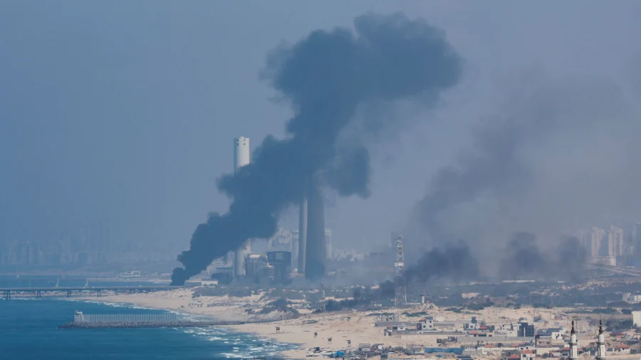 Second View of Gaza Skyline as Israel Bombards Hamas Targets (Oct. 13, Part 1)
