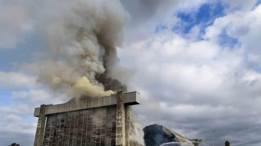 Raging Fire Destroys Massive World War II-Era Blimp Hangar in Southern California