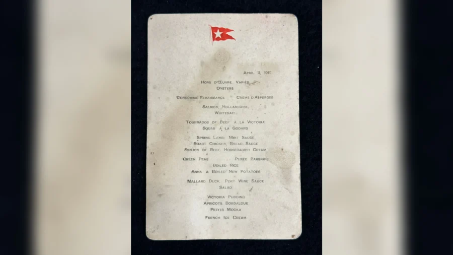 Rare Titanic First-Class Menu up for Auction Sheds Light on Life Aboard
