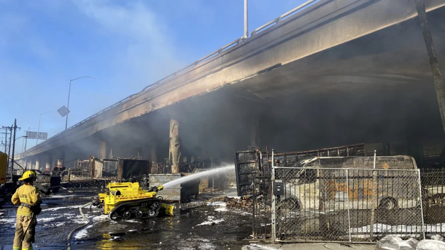 Massive Fire Closes Major Highway in Los Angeles