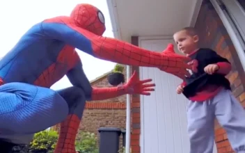 Dad Dresses Up as Superhero to Surprise Son Battling Cancer
