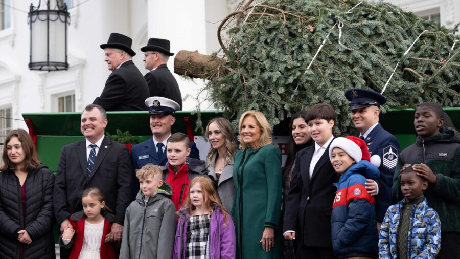 First Lady Jill Biden Receives White House Christmas Tree