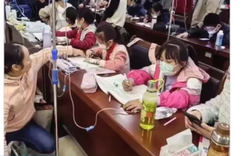 Homework Zones in Chinese Hospitals: Photos