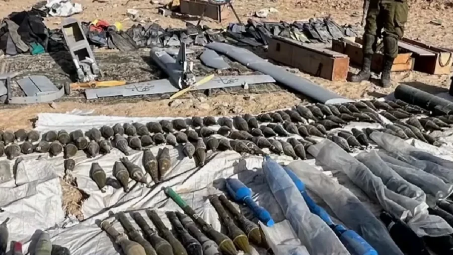 IDF Finds Stockpile of Weapons Near School in Gaza Strip