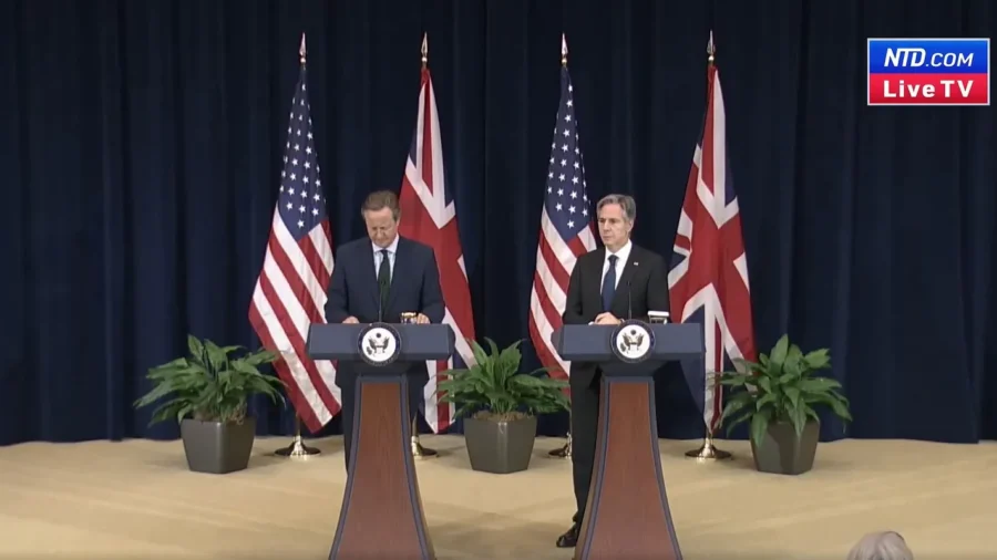 Blinken Hosts Britain’s Cameron at State Department