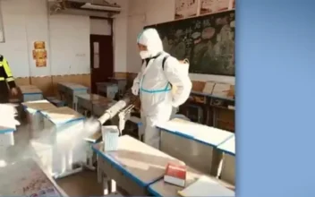 China’s Hazmat Health Workers Disinfect Schools