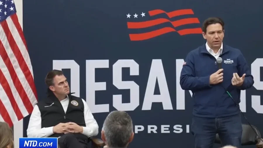 DeSantis Speaks at Meet and Greets in Iowa With Oklahoma Governor