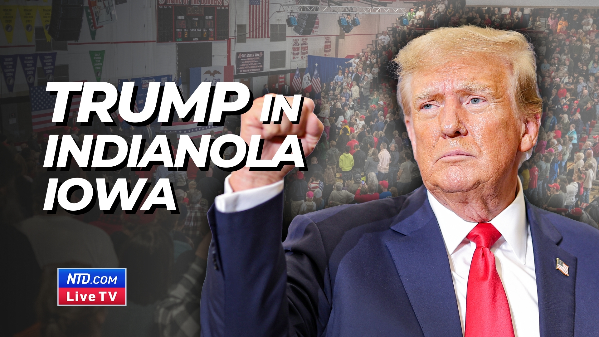 Trump Campaigns in Indianola the Day Before Iowa Caucus NTD