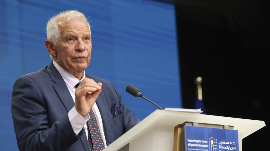 EU Foreign Policy Chief Gives Press Conference After Meeting on Ukraine, Gaza