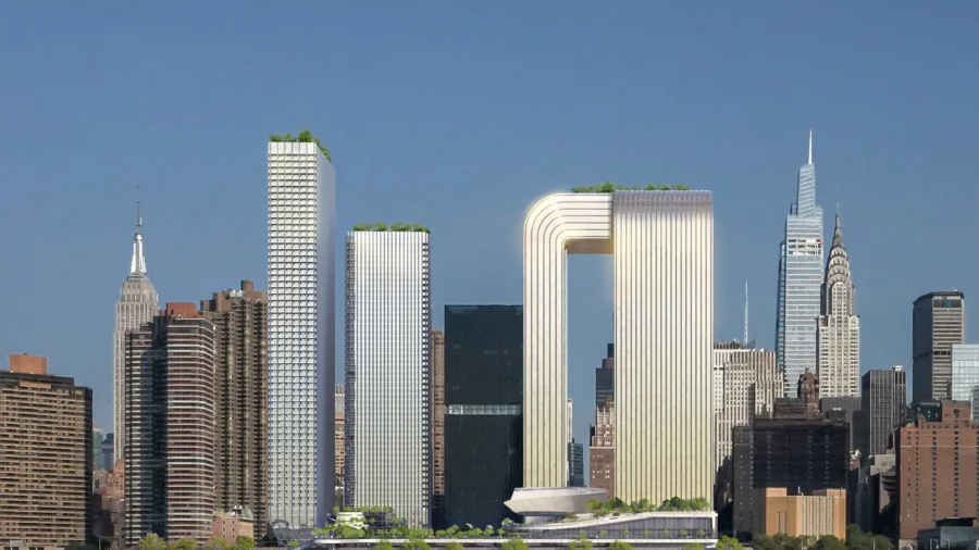 2 Skyscrapers Joined by Daring Cantilevered ‘Skybridge’ to Soar Over New York